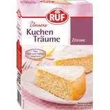 RUF Kuchen Träume Zitrone, Zitronenkuchen traumhaft einfach, mit Puderzucker, Backmischung für einen himmlisch luftig lockeren Kuchen