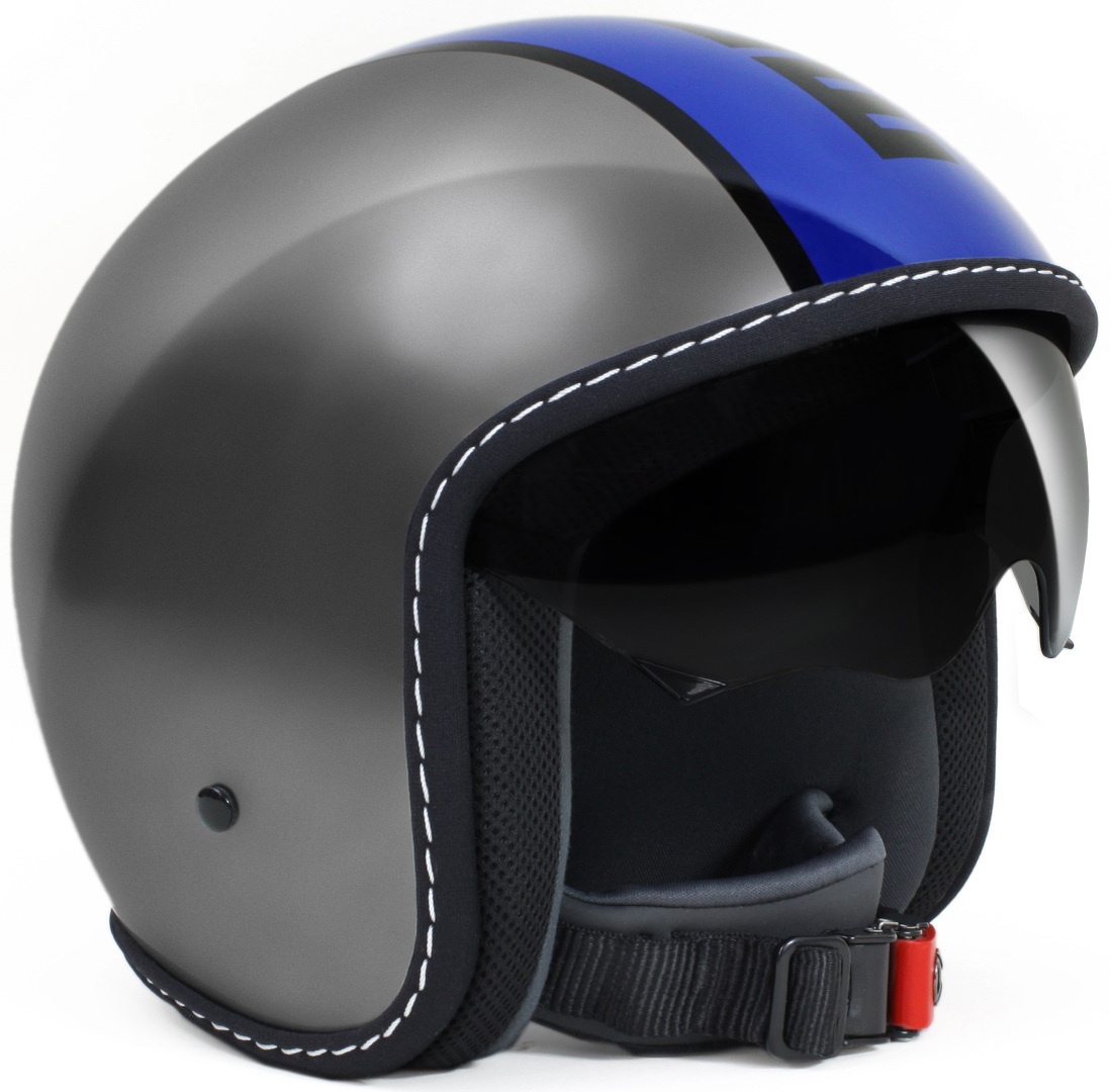 MOMO Blade Glossy Blue Jet Helm, blauw-zilver, 2XS Voorman