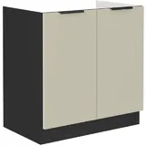 ROYAL24_MARKT Spülenschrank - Ein Spülenschrank, der Ihren Küchenraum verwandelt. (Küchen Spülenschrank, 1-St., Premium - ARONA) Edle Stoffe - Schickes Design - Top Verarbeitung. schwarz