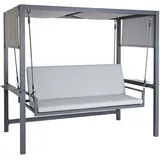 Mendler Alu-Hollywoodschaukel Grau 3-Sitzer