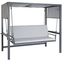 Mendler Alu-Hollywoodschaukel Grau 3-Sitzer