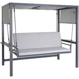 Mendler Alu-Hollywoodschaukel Grau 3-Sitzer