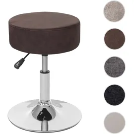 Mendler Hocker HWC-C22 Wildlederimitat Ø 35 cm Dunkelbraun