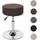 Mendler Hocker HWC-C22 Wildlederimitat Ø 35 cm Dunkelbraun