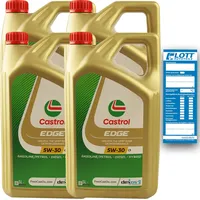 4x 5 Liter Castrol Motoröl Edge LL Longlife Titanium FST 5W-30 Ö Oil 15669E