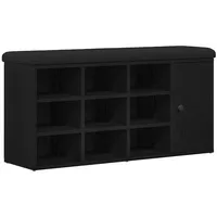 VidaXL Bank mit Stauraum Schwarz Eiche 100x30x48 cm Holzwerkstoff