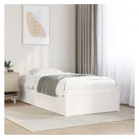 VidaXL Massivholzbett ohne Matratze Weiß 75x190 cm Kiefernholz