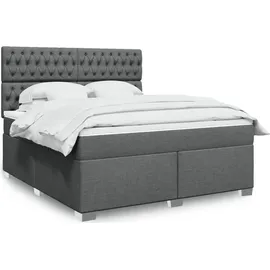 vidaXL Boxspringbett 180 x 200 cm Dunkelgrau
