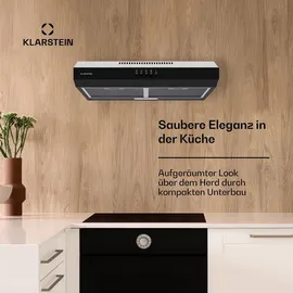 Klarstein Dunstabzugshaube 60cm, 200m3/h LED Edelstahl Acryl Schwarz