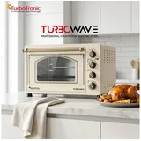 TurboTronic by Z-Line Minibackofen 2000 W 45 l Mini Backofen Retro mit Umluft Drehspieß Grill Pizzaofen, Tischbackofen, kleiner Backofen, Mini Ofen, freistehend, Retro Design