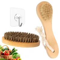 Tenalucy 3 Stücke Kartoffelbürste,Gemüsebürste Holz Küchenbürste Spülbürste Obstbürste Gemüse