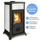 Firefix Kaminofen La Nordica »Gemma«, 6 kW, (Alles inklusive Service: Aufstellen, Anschließen, Altgerätemitnahme), Wunschort Lieferung weiß