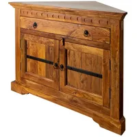 Massivmoebel24 Eckkommode 107 x 80 x 54 cm Honig