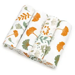 T-TOMI Cloth Diapers Ginkgo Leafs Stoffwindeln 76x76 cm 4 St.