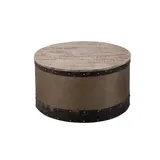 Massivmoebel24 Couchtisch rund Braun Mangoholz 78 x 78 x 43 cm