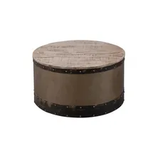 Massivmoebel24 Couchtisch rund Braun Mangoholz 78 x 78 x 43 cm