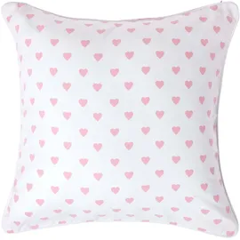 Homescapes Kissenbezug Herzen 60 x 60 cm Rosa