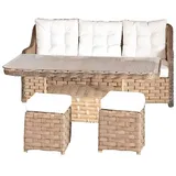 Xlmoebel Sessel Stabiles Rattan-Set für den Garten mit elegantem Beistelltisch und (Sessel), Hergestellt in Europa braun