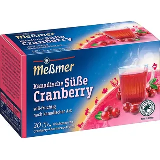 Meßmer Kanadische Süße Cranberry 20 Teebeutel | Glutenfrei | Laktosefrei | Vegan