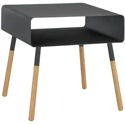 Yamazaki Beistelltisch Sofatisch Nachttisch Metall schwarz 35cm Metallkorpus mit Holzbeinen 04230