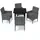 vidaXL Garten-Set 3094980 5-tlg. Glas-Tisch 80 x 80 x 74 cm grau