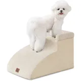 EHEYCIGA Hundetreppe für Kleine Hunde 30 cm Hoch, 2 Stufen, Beige