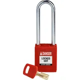 Brady SafeKey Nylon Lockout-Vorhängeschloss Mit Stahl Bügel 76.00 mm Rot KD - Verschiedenschließende Schlösser 1 Stück