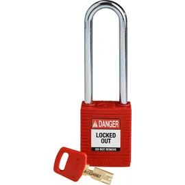 Brady SafeKey Nylon Lockout-Vorhängeschloss Mit Stahl Bügel 76.00 mm Rot KD - Verschiedenschließende Schlösser 1 Stück