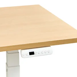 Beliani Schreibtisch Elektrisch höhenverstellbar DESTINES Hellbraun / Weiß 180 cm 72 cm