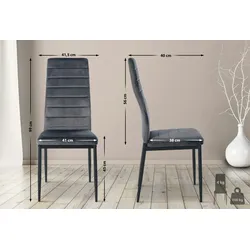CLP Esszimmerstuhl Mayfair grau/Samt