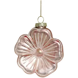 Chic Antique Weihnachtskugel Rosa Blume, D8,5/B3 cm, rosa