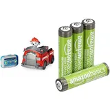 PAW PATROL Marshall RC Feuerwehrauto, 3+ Jahre, & AAA Akkus Amazon Basics 4 Stück, 850mAh