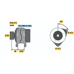 BOSCH Generator Universal 14V 120A  0 986 044 000