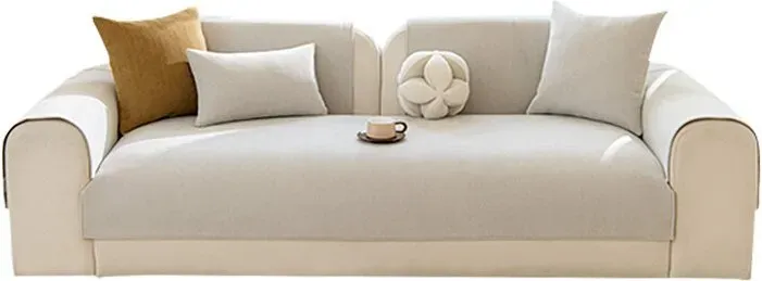 【3 € Rabatt ab 10 €】Ochama Einzel-Sofabezug für die Sitzfläche, Sofaschutz, rutschfester Couchbezug, 110×110 cm - Beige