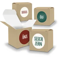 Adventskalender zum Füllen 24x Würfel BRAUN 650mm inkl Stickerbogen V05 Z27