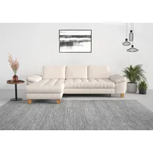sit&more Ecksofa SIT & MORE "Westham L-Form", beige (creme), B:275cm H:88cm T:172cm, 100% Polyester, Sofas, Ecksofa, mit Recamiere, mit oder ohne Bettfunktion, Bettkasten, Füße Eiche