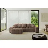 altdecor Ecksofa mit Schlaffunktion und Bettkasten Corner Sofa Eckcouch Couch L-Form universal, links/rechts angeordnet Schlafcouch Ausziehbar Wohnlandschaft ENIL-L 290x175x84 Braun