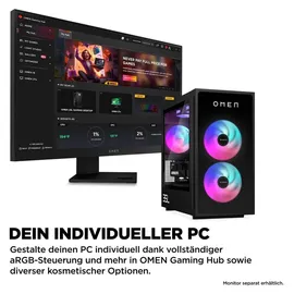 HP OMEN Gaming-PC Ryzen 7 8700F 5,0 GHz 32 GB RAM 3 TB SSD GeForce RTX 5070 Ti Windows 11 Home