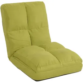 Mendler Schlafsessel Mendler Bodensessel Samt 54 x 58 x 0 cm Grün mit Kissen und Rollen