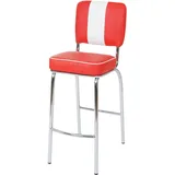 Mendler 2er-Set Barhocker Avellino, Barstuhl Tresenhocker, Retro 50er Jahre Design, Kunstleder FSC® ~ rot-weiß