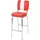 Mendler 2er-Set Barhocker Avellino, Barstuhl Tresenhocker, Retro 50er Jahre Design, Kunstleder FSC® ~ rot-weiß