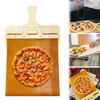 Sliding Pizza Peel, 11.8 * 22.8Zoll Verschiebbarer Pizzaschieber mit Antihaftbeschichtung und Griff, Schiebe-Pizzaofenspatel mit Loch zum Aufhängen, der Pizza überträgt