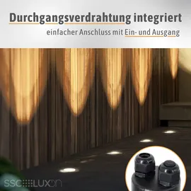 SSC-LUXon LED Bodenstrahler Edelstahl schwenkbar IP67 GU10 3W 230 lm Lieferumfang: 1 Stück silber