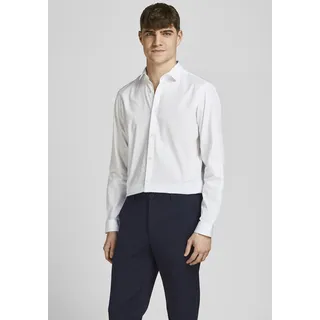 Langarmhemd JACK & JONES "CARDIFF SHIRT", Herren, Gr. XS, N-Gr, weiß, Web, Obermaterial: 100% Baumwolle, slim fit, Hemden