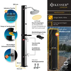Kesser Solardusche 40 l schwarz/silber 23568