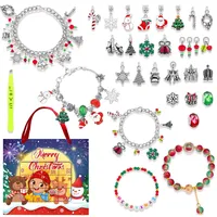 PRZRAO Adventskalender Schmuck Adventskalender 2024 Mädchen mit 22 Charms und 2 Armbänder Adventskalender Kinder DIY Weihnachtsmädchen Adventskalender Mädchen 4 5 6 7 8 9 10 11 12 Jahre