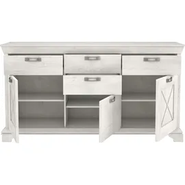 Forte Sideboard Kashmir 177,7 x 96,2 x 48,3 cm Pinie Weiß