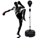 TESUGN Punchingball Boxstand 120-160cm, Standboxsack Einstellbare Erwachsene, Freistehender Boxball Boxsack mit Ständer für MMA-Training, Boxausrüstung, Workout-Ausrüstung, Stressabbau & Fitness