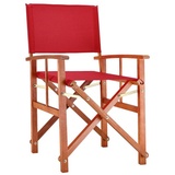 Casaria Regiestuhl Cannes (1 St), Holz Klappbar Wetterfest 160kg Belastbar Armlehne Bezug Klappstuhl rot 48 cm x 86 cm x 53 cm