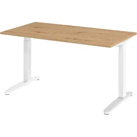 bümö Schreibtisch Serie-XB Asteiche Nachbildung / Weiß